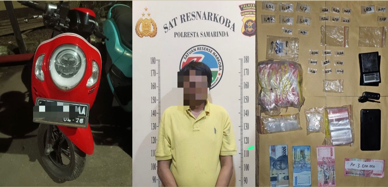 Sat Resnarkoba Polresta Samarinda:  Amankan Pelaku  Pengendar Narkoba yang meresahkan Masyarakat.