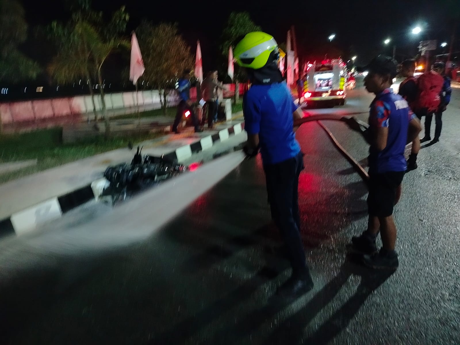 Motor Terbakar di Depan Kantor Kesbangpol Kukar, Ini Penyebabnya