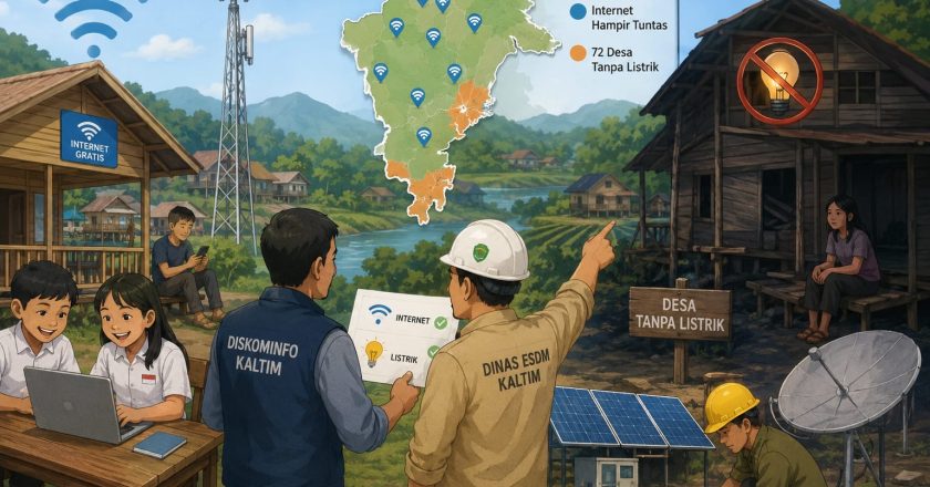 Internet Gratis Hampir Tuntas, Kaltim Kini Berpacu Menyalakan 72 Desa Tanpa Listrik