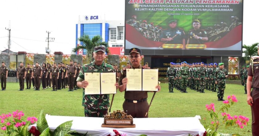 Apel Pasukan dan Perjanjian Kerja Sama, Kejati Kaltim Bersatu dengan Kodam VI/Mulawarman