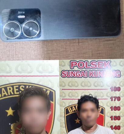 Gasak Ponsel Saat Korban Isi BBM, Dua Pelaku Pencurian Dibekuk Polsek Sungai Kunjang